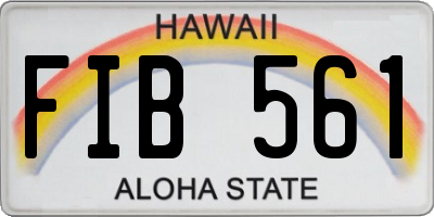 HI license plate FIB561