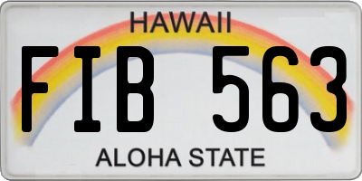 HI license plate FIB563