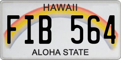 HI license plate FIB564
