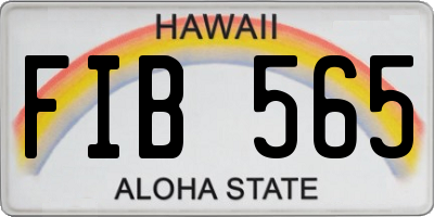 HI license plate FIB565