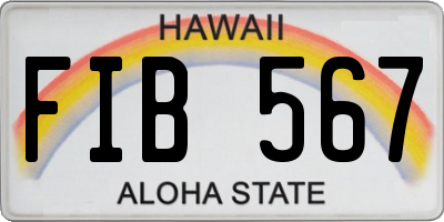 HI license plate FIB567