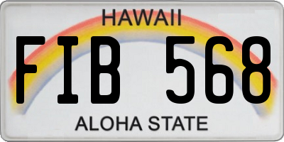 HI license plate FIB568