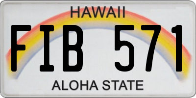HI license plate FIB571