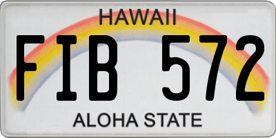 HI license plate FIB572