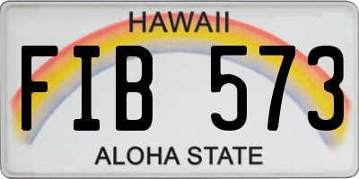 HI license plate FIB573