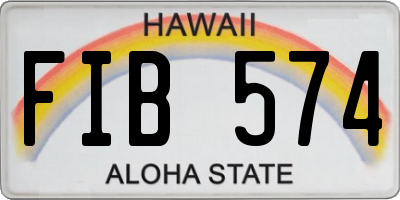 HI license plate FIB574