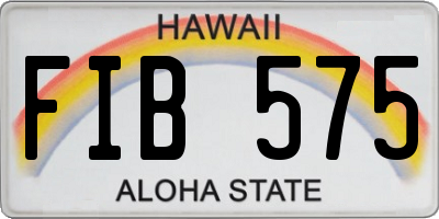 HI license plate FIB575