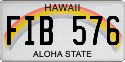 HI license plate FIB576