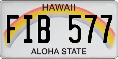 HI license plate FIB577