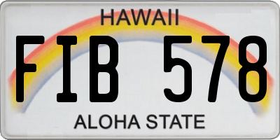 HI license plate FIB578