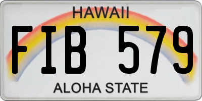 HI license plate FIB579