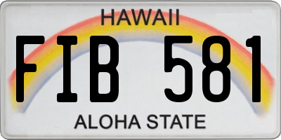 HI license plate FIB581