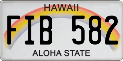 HI license plate FIB582