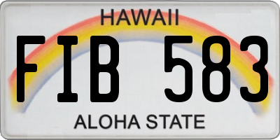 HI license plate FIB583