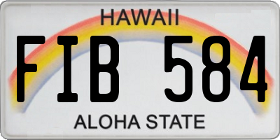 HI license plate FIB584