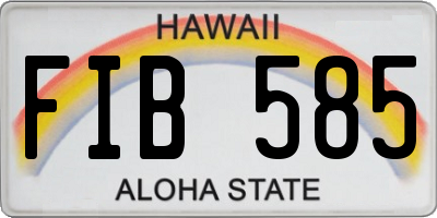 HI license plate FIB585