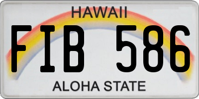 HI license plate FIB586