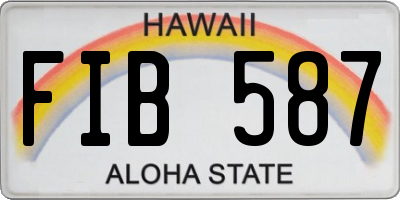 HI license plate FIB587