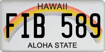 HI license plate FIB589