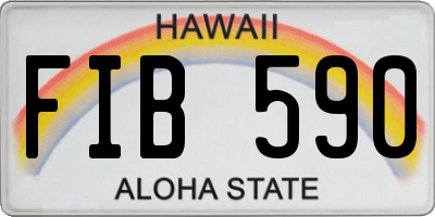 HI license plate FIB590