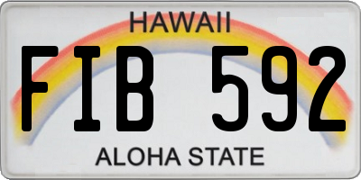 HI license plate FIB592