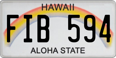 HI license plate FIB594