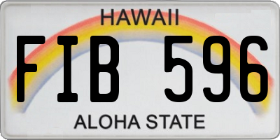 HI license plate FIB596