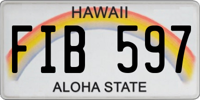 HI license plate FIB597