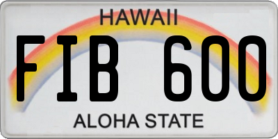 HI license plate FIB600