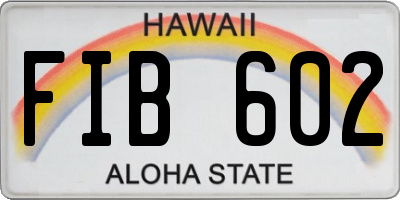 HI license plate FIB602