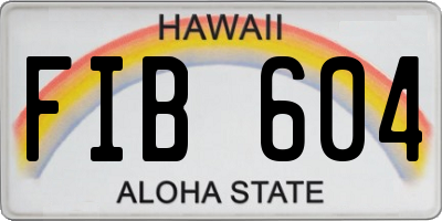 HI license plate FIB604