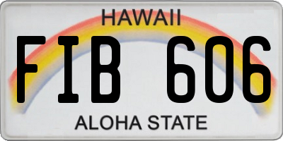 HI license plate FIB606