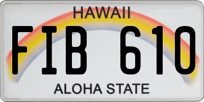 HI license plate FIB610