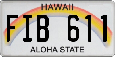 HI license plate FIB611