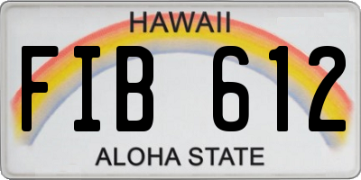 HI license plate FIB612