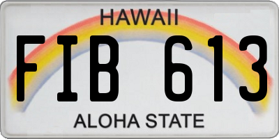 HI license plate FIB613