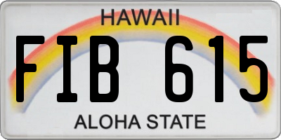 HI license plate FIB615