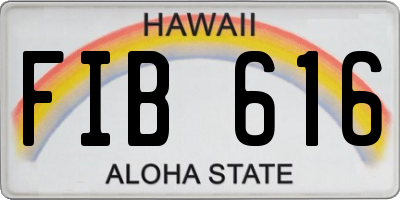 HI license plate FIB616