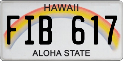 HI license plate FIB617
