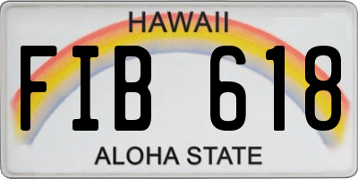 HI license plate FIB618