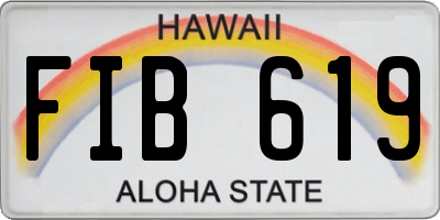 HI license plate FIB619
