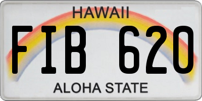 HI license plate FIB620