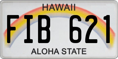HI license plate FIB621