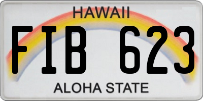 HI license plate FIB623