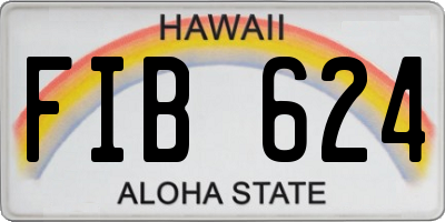 HI license plate FIB624