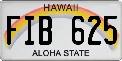 HI license plate FIB625
