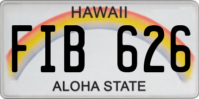 HI license plate FIB626