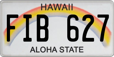 HI license plate FIB627
