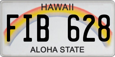 HI license plate FIB628