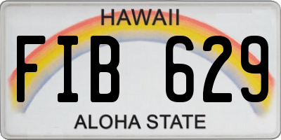 HI license plate FIB629